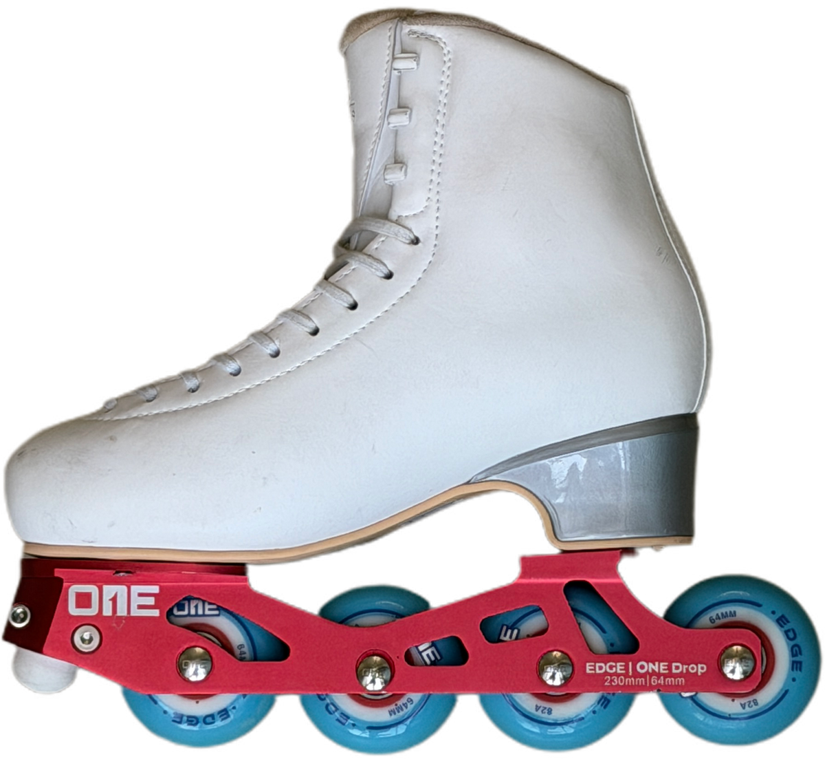 CRUCIBLE red EDGE™ mounted on a figure skating boot